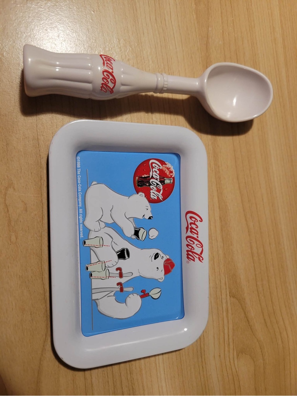 Coca Cola Vintage Tray and Ice Cream Scoop